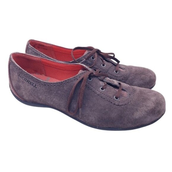 Merrell Rosella Coffee Bean Brown Suede Leather Oxford Shoes Women's Size 7 - Picture 12 of 12